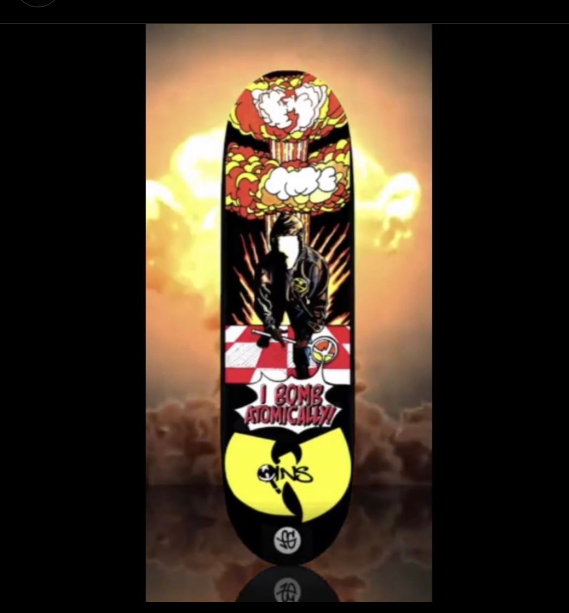 LIMITED EDITION* AUTOGRAPHED “I BOMB ATOMICALLY” SKATEBOARD.